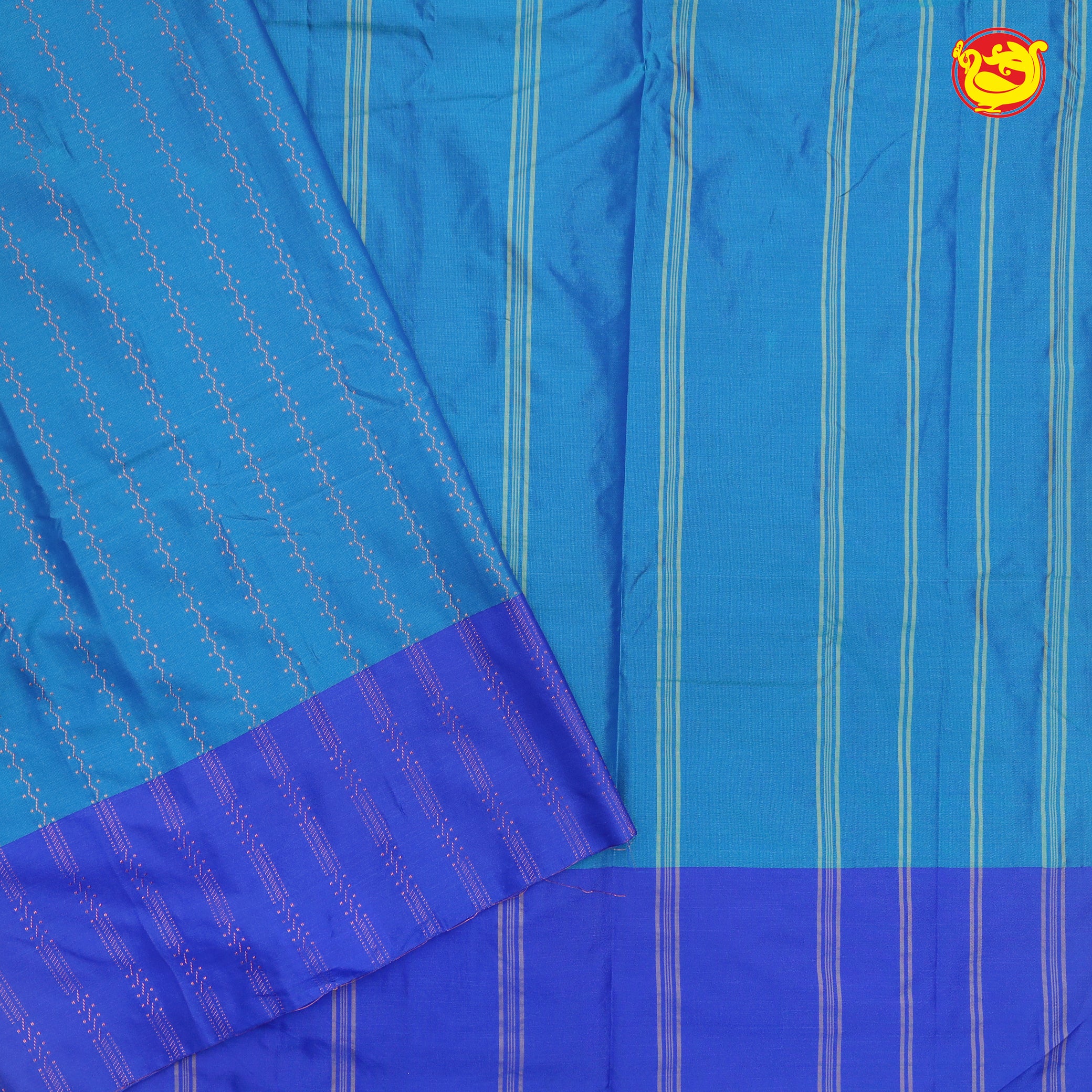 Light Blue with Royal Blue Arani Fancy Silk Saree