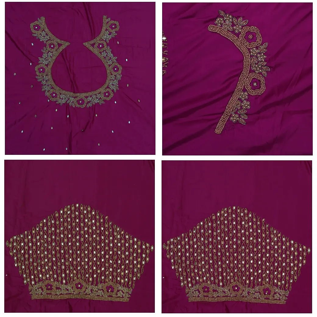 Magenta Bridal Aariwork Blouse