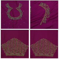 Magenta Bridal Aariwork Blouse - Thenianantham