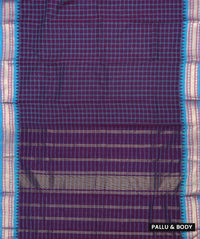 Purple With Blue Premium Quality Pure Cotton Saree