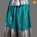 Silver with Green Girls & Women Branded Readymade Pattu Gown - Thenianantham