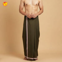 Olive Green -Men’s Plain Cotton Lungi – Soft & Comfortable