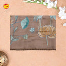 Light brown with Floral Print Raw Silk Saree - Thenianantham