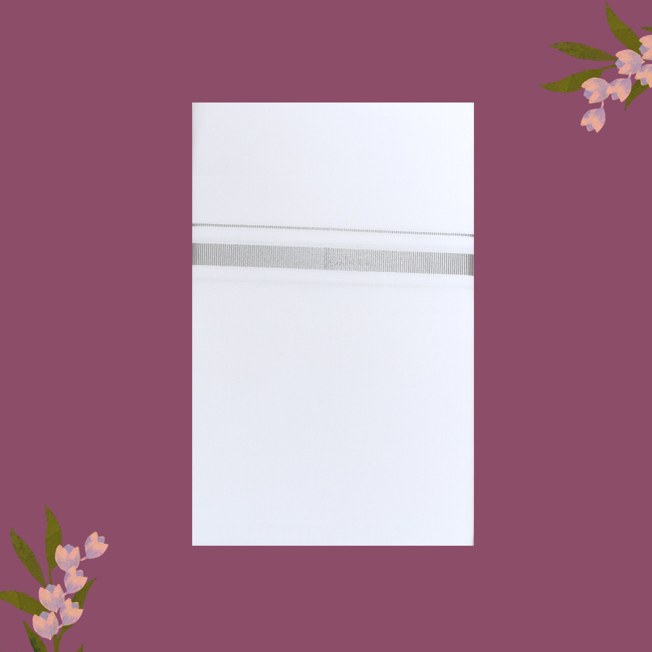 White with Silver  Border Single Layer Cotton Men’s Dhoti