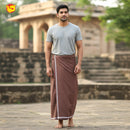 Coffee Brown -Men’s Plain Cotton Lungi – Soft & Comfortable