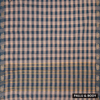 Multi Colour Small Checked Pattern Pure Chettinad Cotton Saree without Blouse