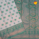 Light Ice blue with Green Kubera Pattu Saree - Thenianantham