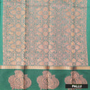 Light Blue With  Green Border Silk Cotton Saree
