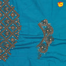 Peacock Blue Bridal Aariwork Blouse - Thenianantham