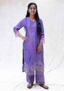 Anicham-Lavender Color Ladies Branded Co-ord-set Readymade