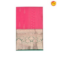 Pink with Green Soft Silk Saree