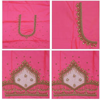 Hot Pink Bridal Aariwork Blouse - Thenianantham