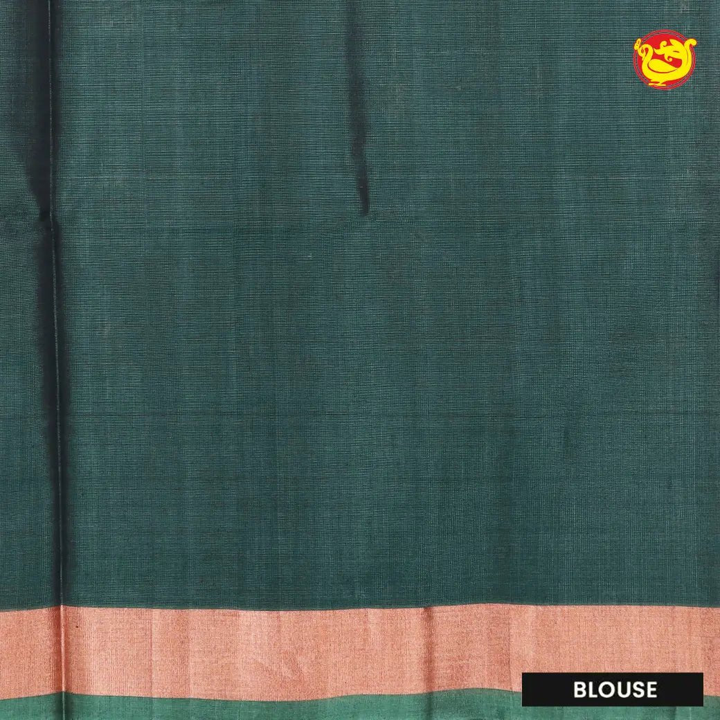 Blue With Green Pure Silk Cotton Saree - Thenianantham