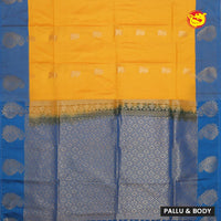 Yellow with Blue Soft Silk Saree - Thenianantham