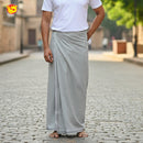 Light Grey -Men’s Plain Cotton Lungi – Soft & Comfortable