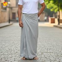 Light Grey -Men’s Plain Cotton Lungi – Soft & Comfortable