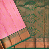 Baby Pink with Green Art Silk Saree