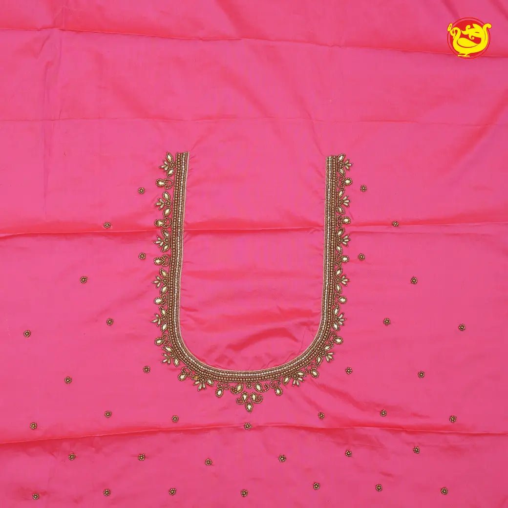 Hot Pink Bridal Aariwork Blouse