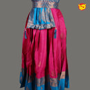 blue with Pink Girls & Women Branded Readymade Pattu Gown