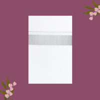 White with Silver  Border Single Layer Cotton Men’s Dhoti