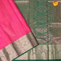 Pink with Green Soft Silk Saree