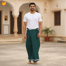 Bottle Green -Men’s Plain Cotton Lungi – Soft & Comfortable
