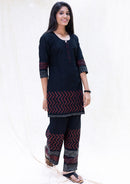 Mega- Black with a red and white Ladies Branded Co-ord-set Readymade
