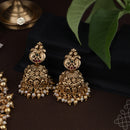 Antique Lakshmi temple necklace with jhumkas