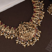 Antique Lakshmi temple necklace with jhumkas