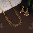 Antique green kemp stone necklace with jhumkas