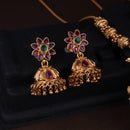 Antique pendant chain with kemp jhumkas