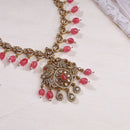 Victorian aaram with pink beads