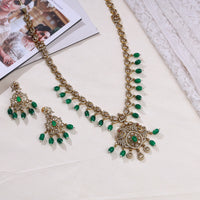 Victorian aaram set with green beads