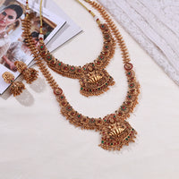 Antique aaram and necklace with jhumkas set