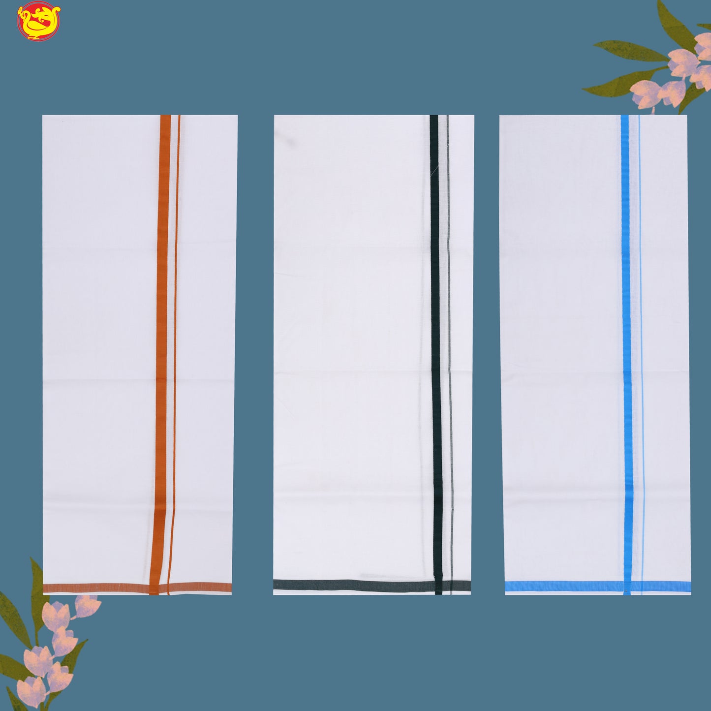 3 White Dhotis Combo Offer –  Cotton Traditional Men’s Dhoti