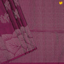 Wine With Parrot Zari Buttas Motifs Silver Zari Pure Kanjivaram Soft Silk Saree - Thenianantham