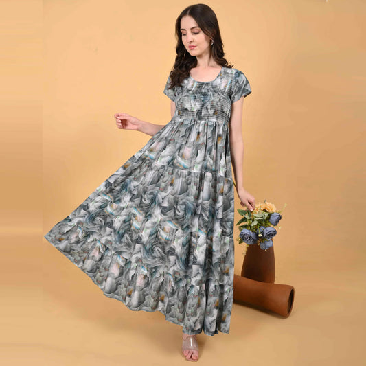 Gray Colour Women’s Nighty