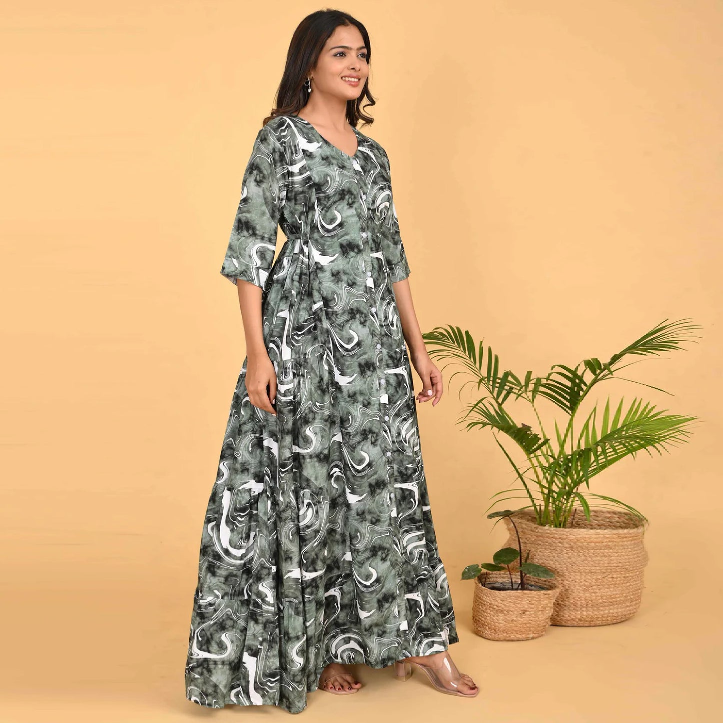 Green Colour Women’s Nighty
