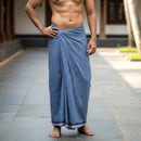 Men’s  Block  with White Checked Cotton Stitched Lungi