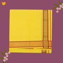 Yellow Red With Gold And Red  Border Men’s Temple Wear Dhotis