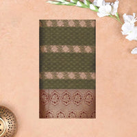Forest Green With Maroon   Silk Cotton Saree