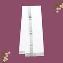 White with Silver  Border Single Layer Cotton Men’s Dhoti