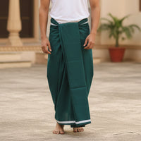 Bottle Green -Men’s Plain Cotton Lungi – Soft & Comfortable