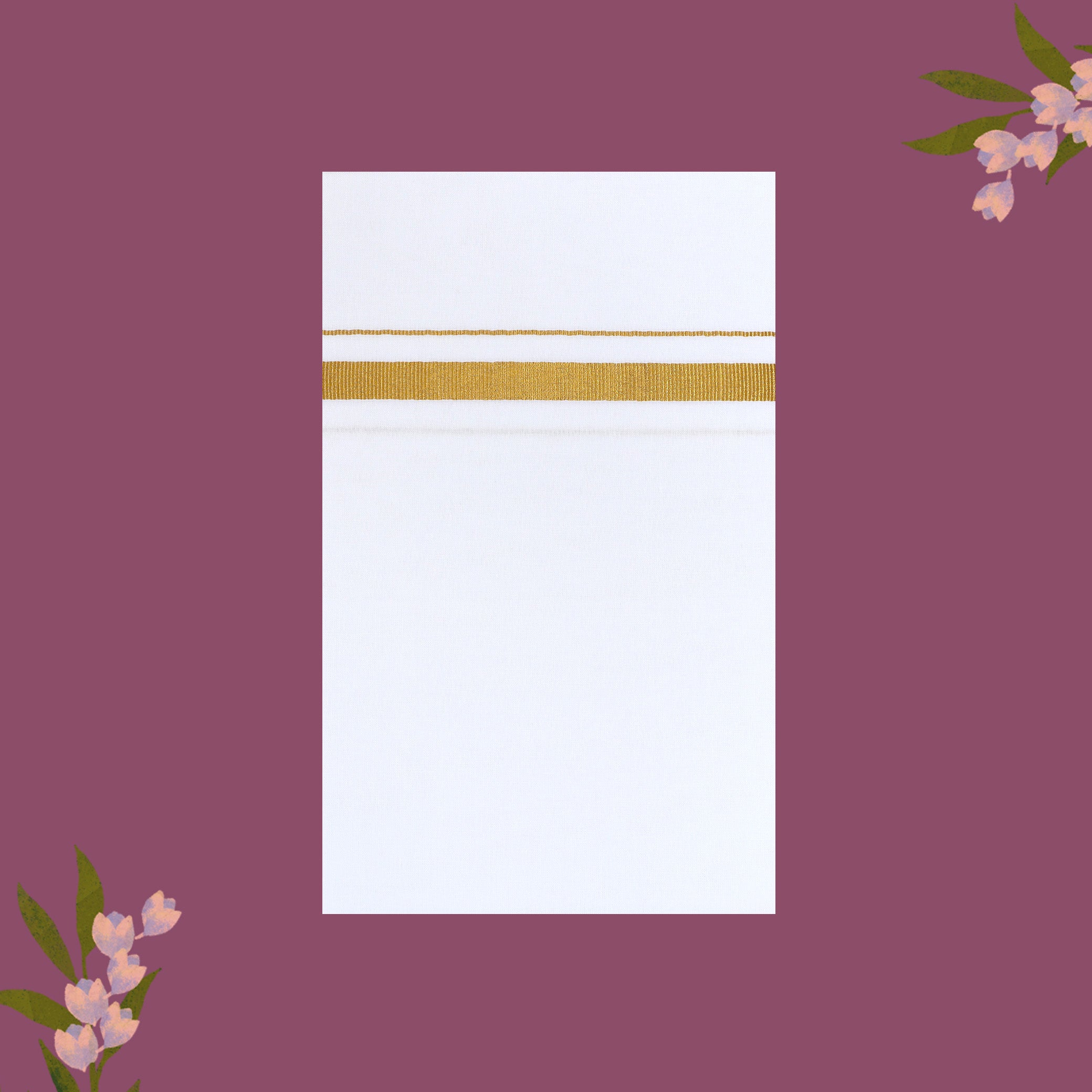 White with Golden  Border Single Layer Cotton Men’s Dhoti