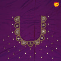 Purple Bridal Aariwork Blouse - Thenianantham