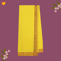 Yellow Red With Gold And Red  Border Men’s Temple Wear Dhotis