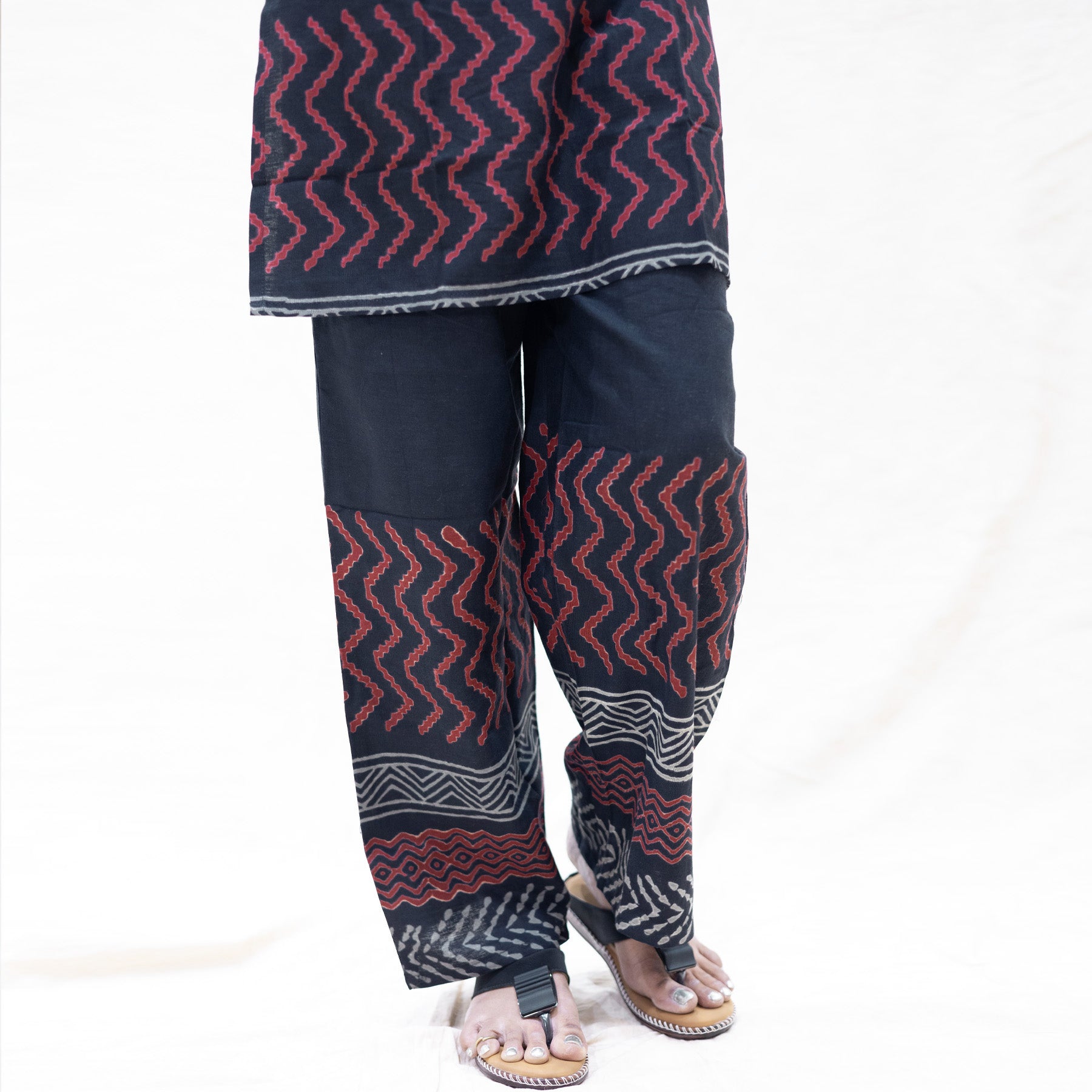 Mega- Black with a red and white Ladies Branded Co-ord-set Readymade