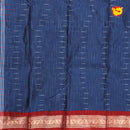 Blue with Red Pure Bengal Cotton Saree without Blouse