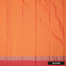 Yellow-Orange  With Dark Red Border  Arani Silk Saree