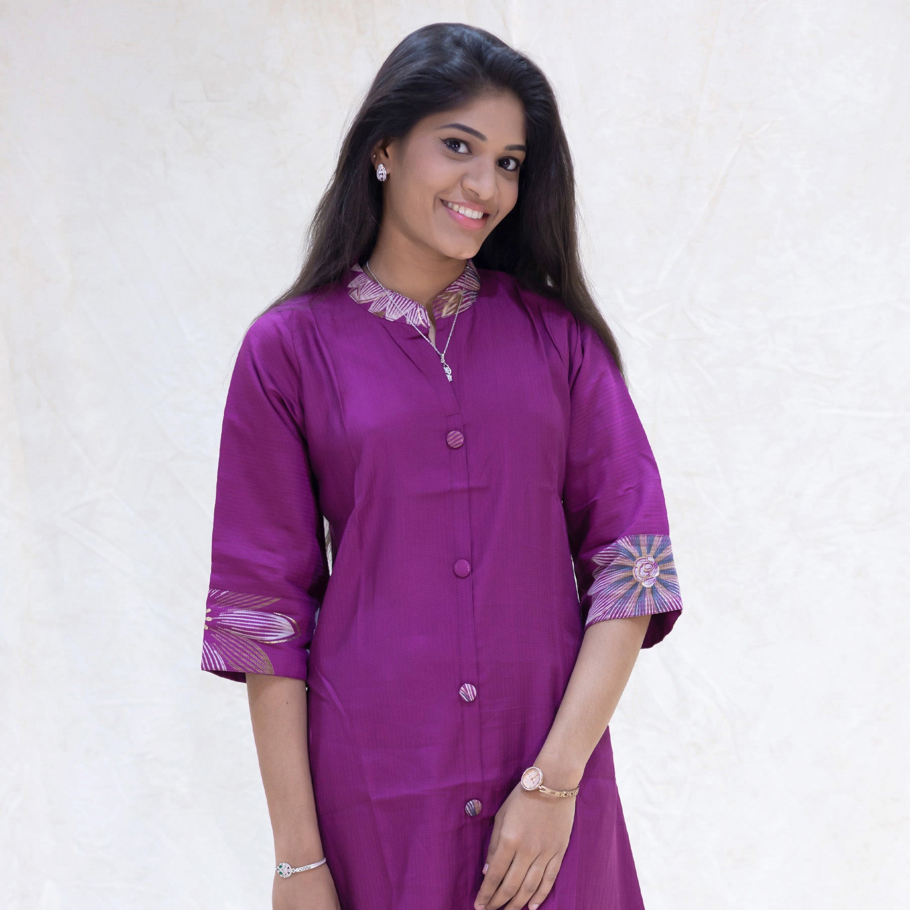 Aadhira- Deep purple color Ladies Branded Co-ord-set Readymade